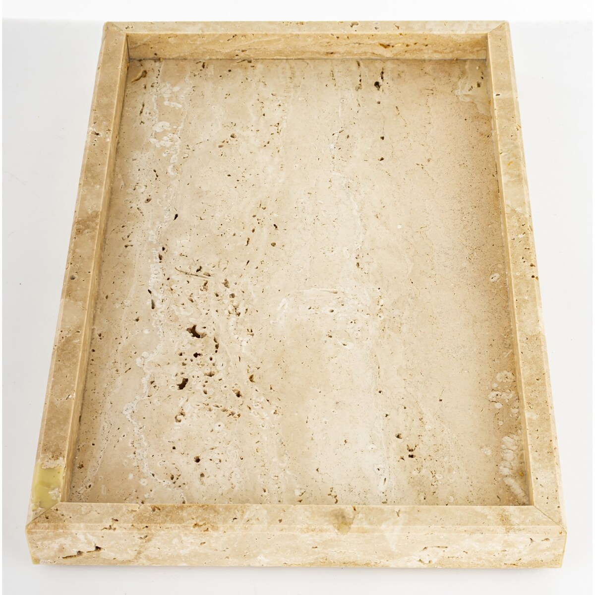 Taca dekoracyjna z trawertynu 30x20x3 cm VANTIERA