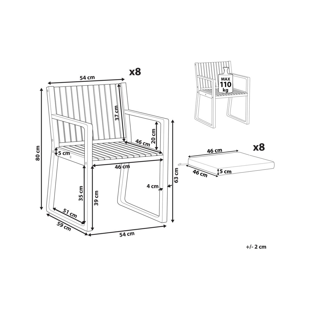 Krzesło ogrodowe Zielony SASSARI II