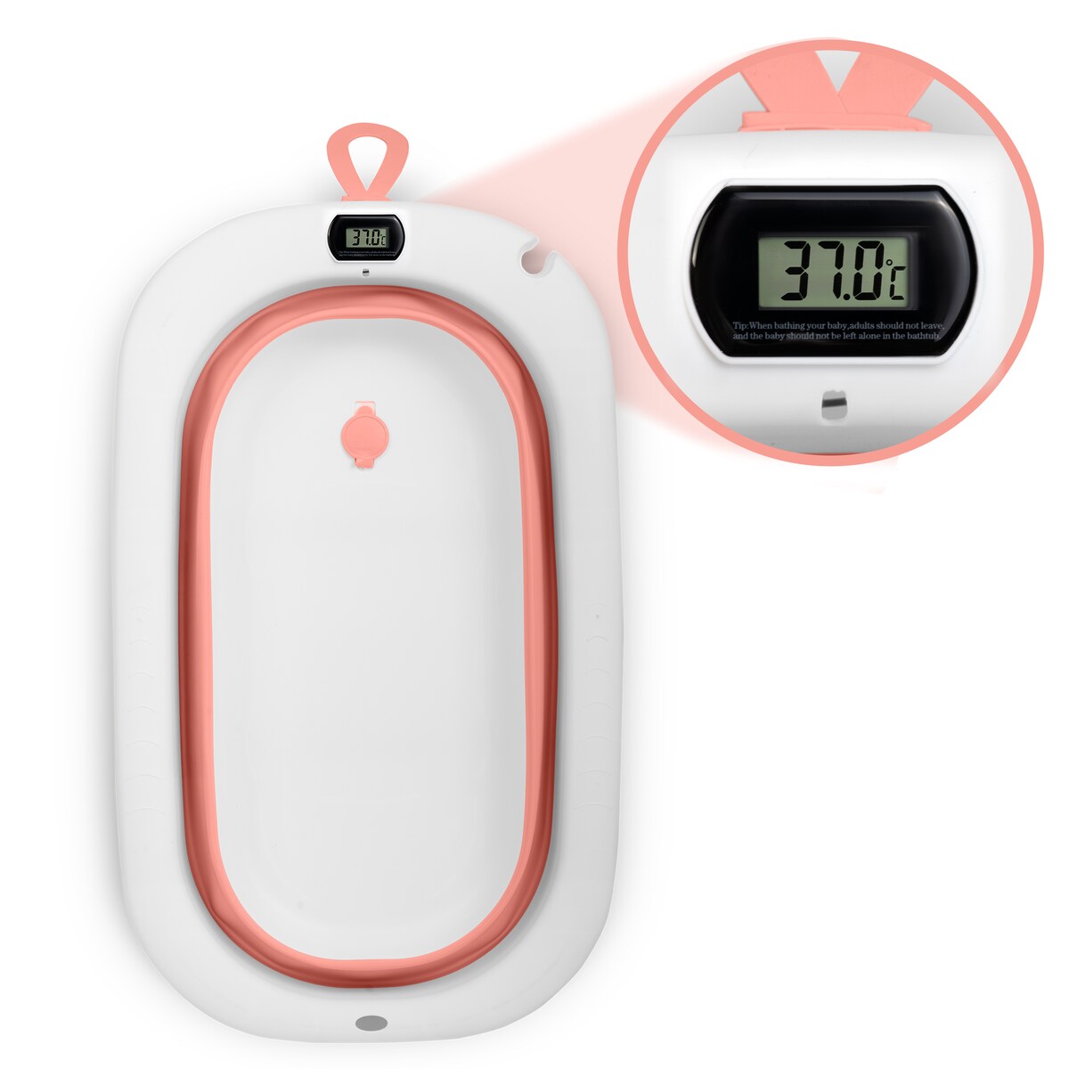 Wanienka składana dla dziecka niemowląt Ricokids termometr LCD poduszka + stojak