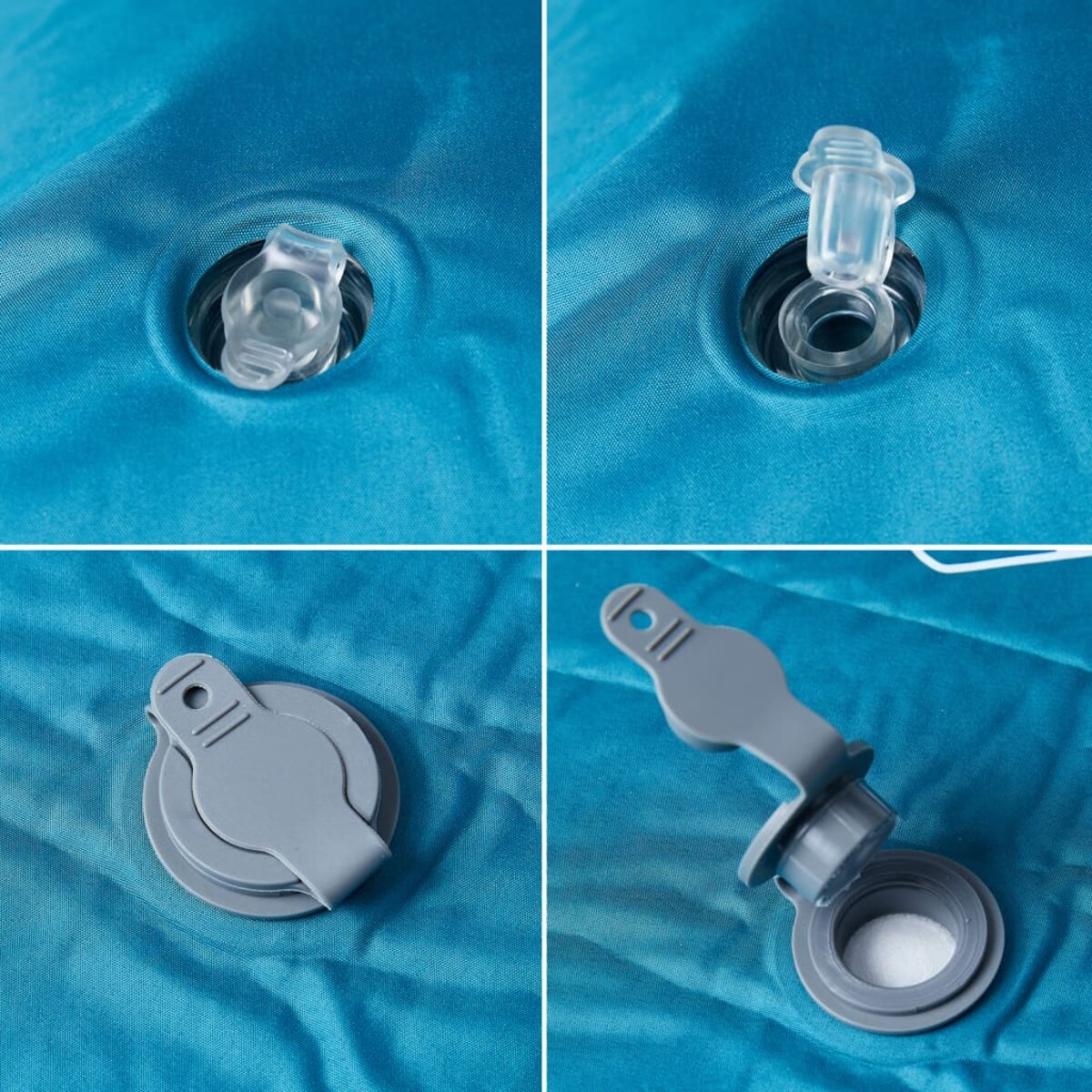 vidaXL Materac samopompujący z poduszką, 1-osobowy, turkusowy