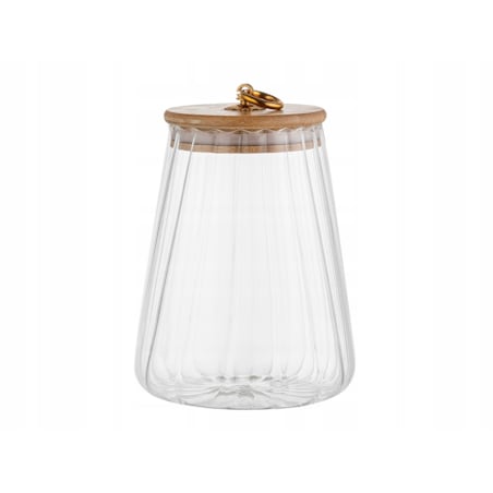 POJEMNIK SZKLANY dekoracyjny kuchenny 1 L ozdobny na jedzenie cukier sól