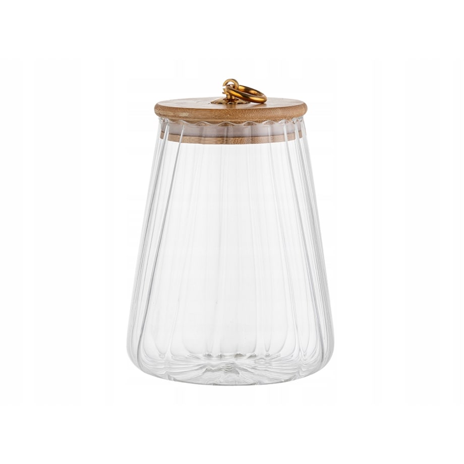 POJEMNIK SZKLANY dekoracyjny kuchenny 1 L ozdobny na jedzenie cukier sól