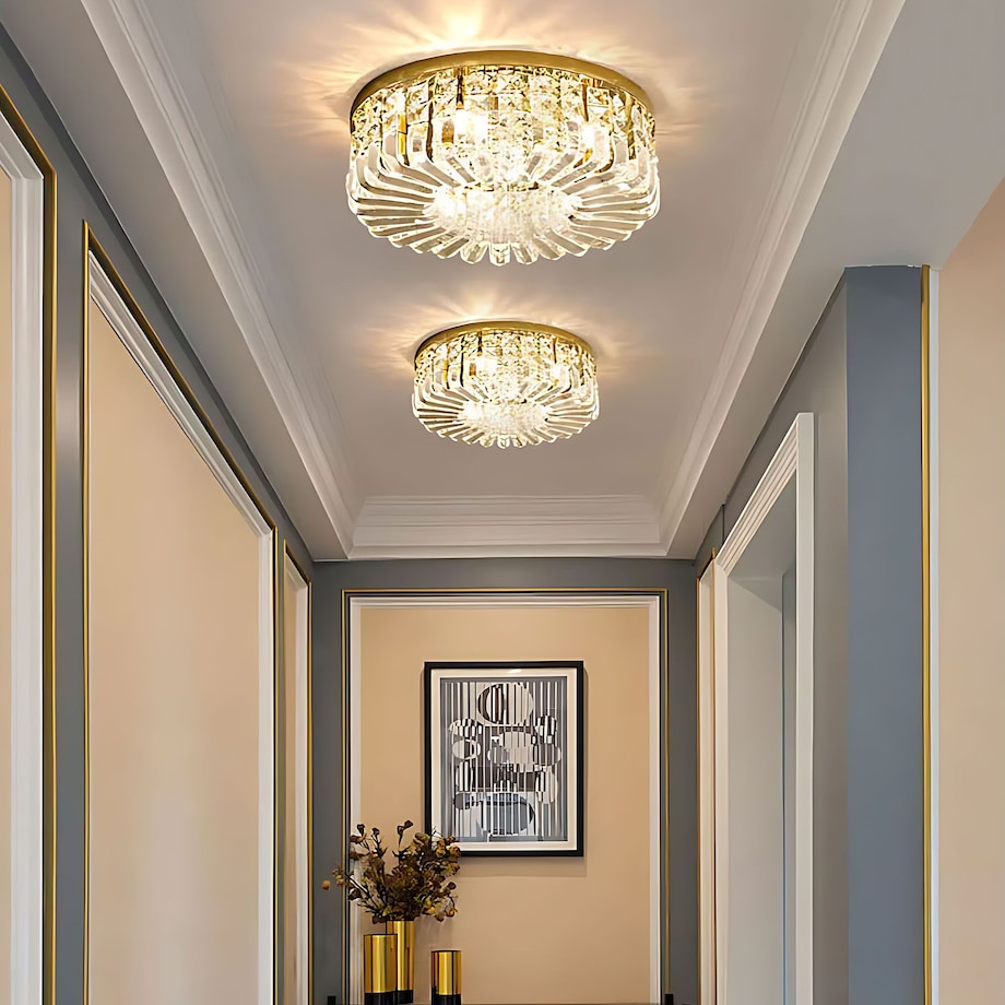 Lampa Sufitowa App1728-6C 50Cm Złoty, Szkło