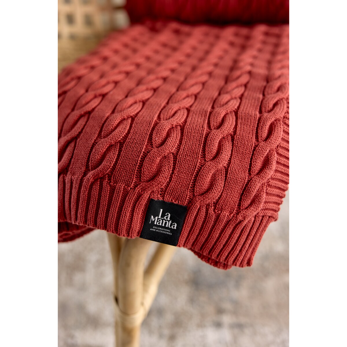 Pled warkocz ceglasty, 130 x 160 cm, La Manta