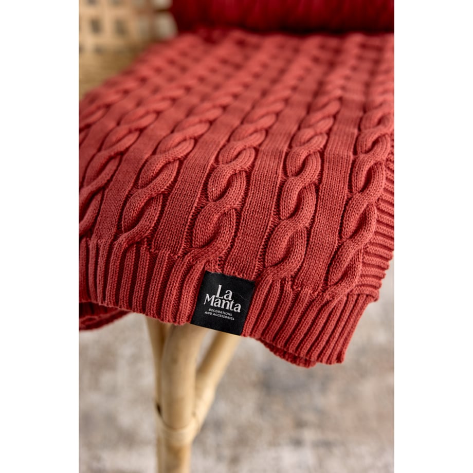 Pled warkocz ceglasty, 130 x 160 cm, La Manta