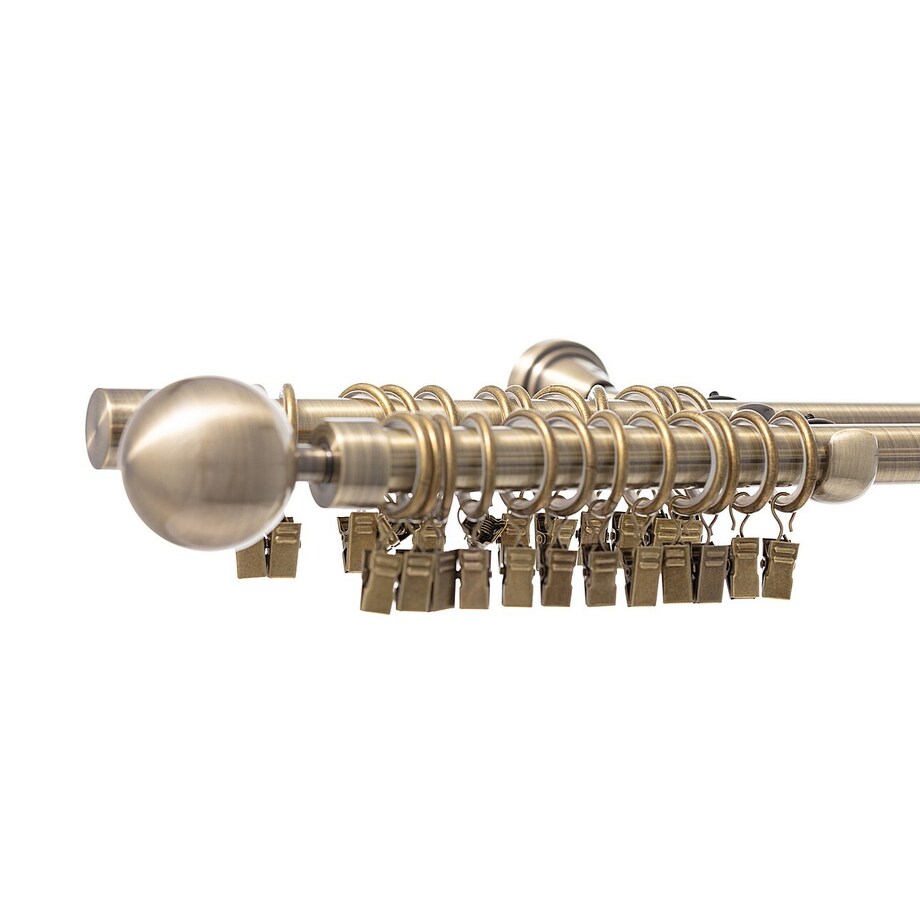 Karnisz podwójny Elegant antique brass 240cm, 240 cm