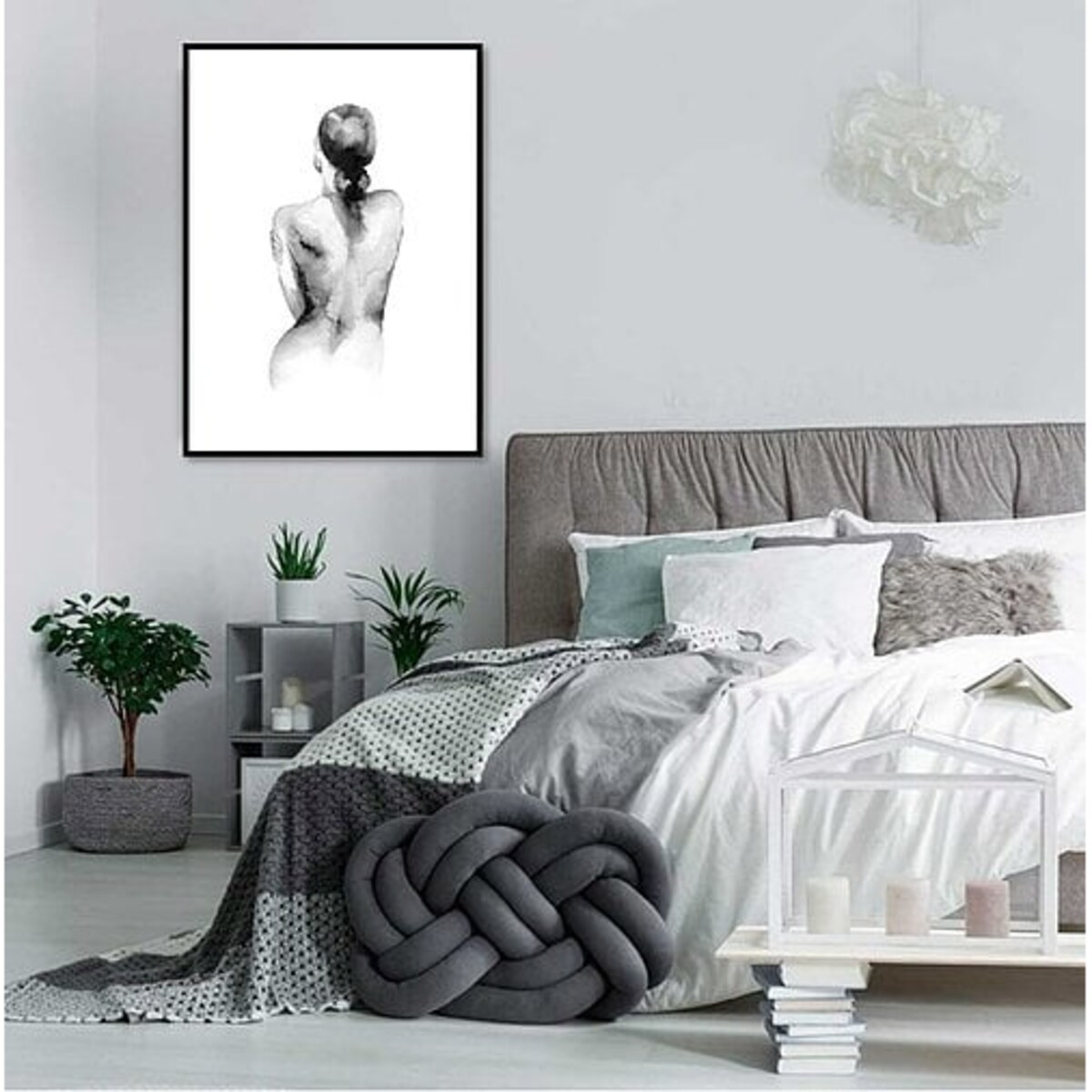 Poster Story, Plakat, Obraz - Kobieta Odwrócona Plecami w Akwareli, wymiary 70 x 100 cm