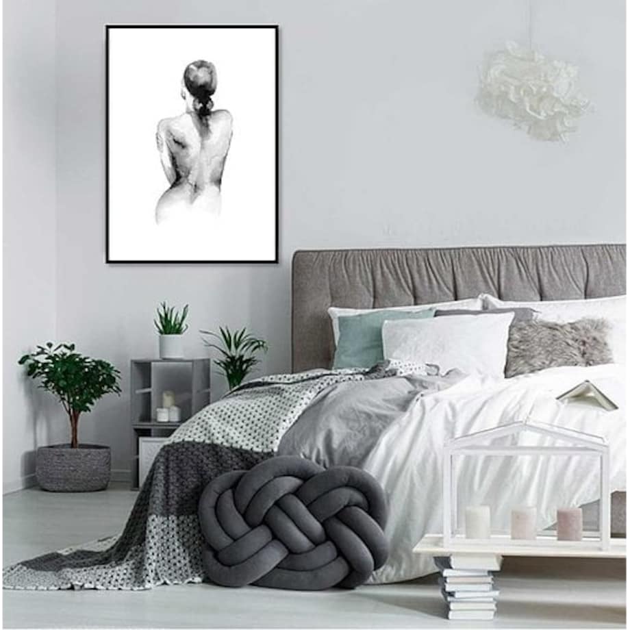 Poster Story, Plakat, Obraz - Kobieta Odwrócona Plecami w Akwareli, wymiary 70 x 100 cm