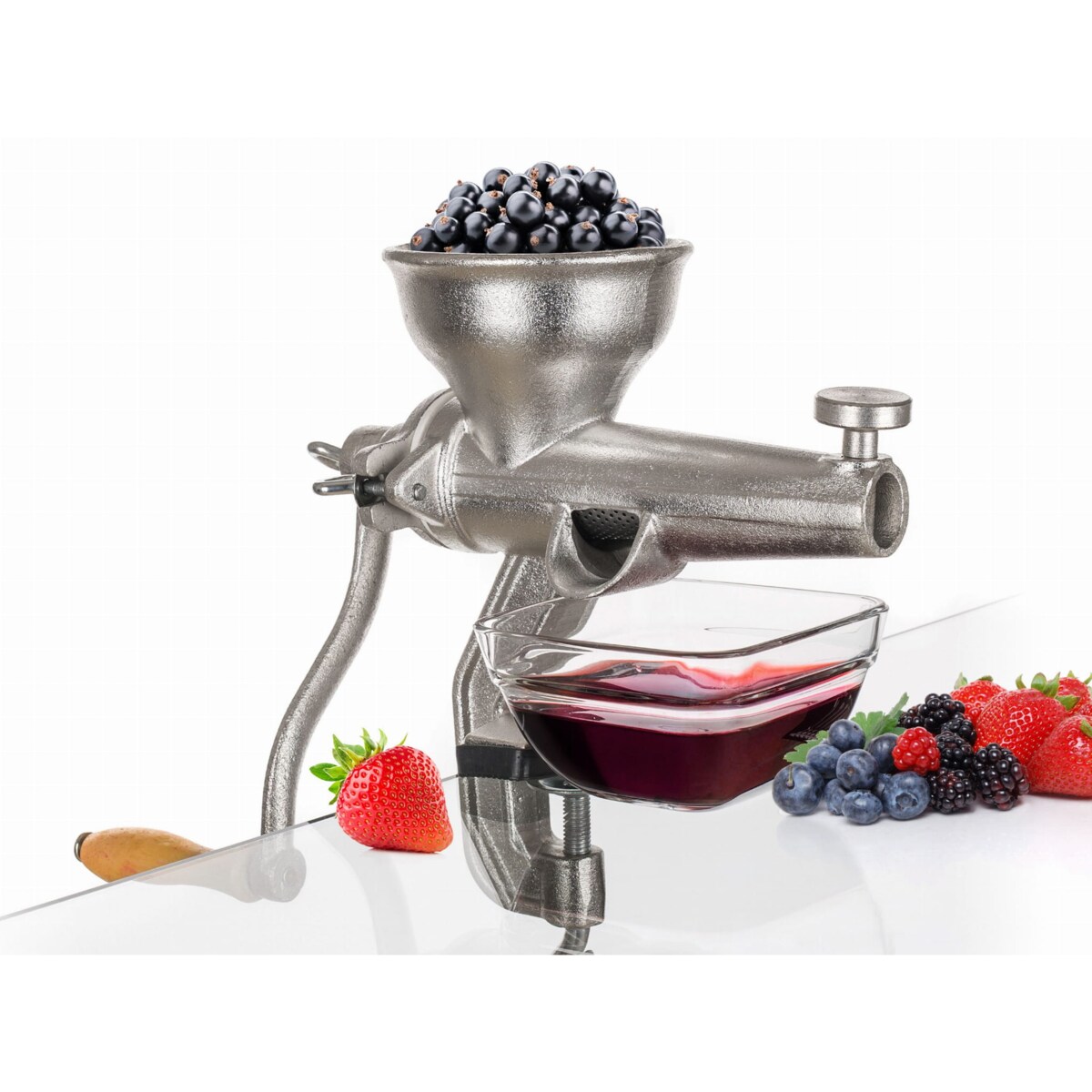 WYCISKACZ DO OWOCÓW maszynka SOKI żeliwny ręczny młynek SOLIDY wydajny box