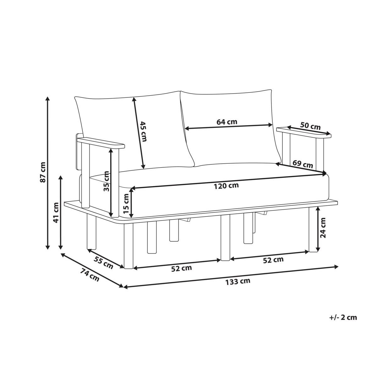 Sofa 2-osobowa boucle ciemnozielone ASKER