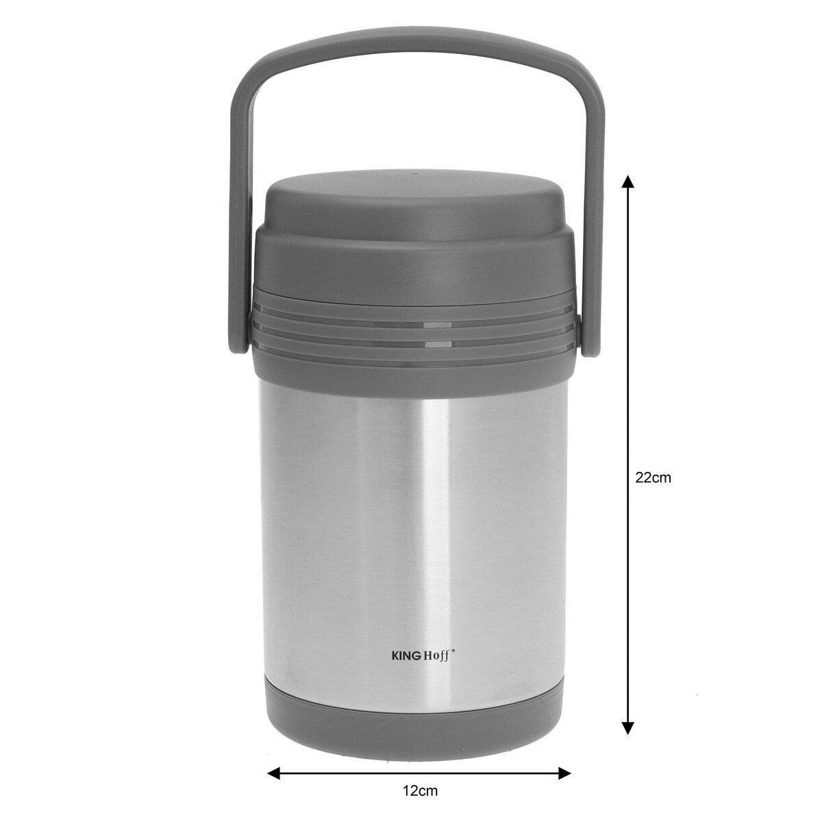Termos obiadowy 1.5L stalowy z 3 pojemnikami KINGHOFF