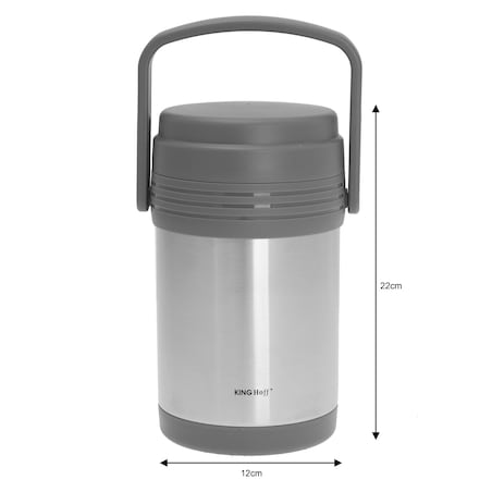 Termos obiadowy 1.5L stalowy z 3 pojemnikami KINGHOFF