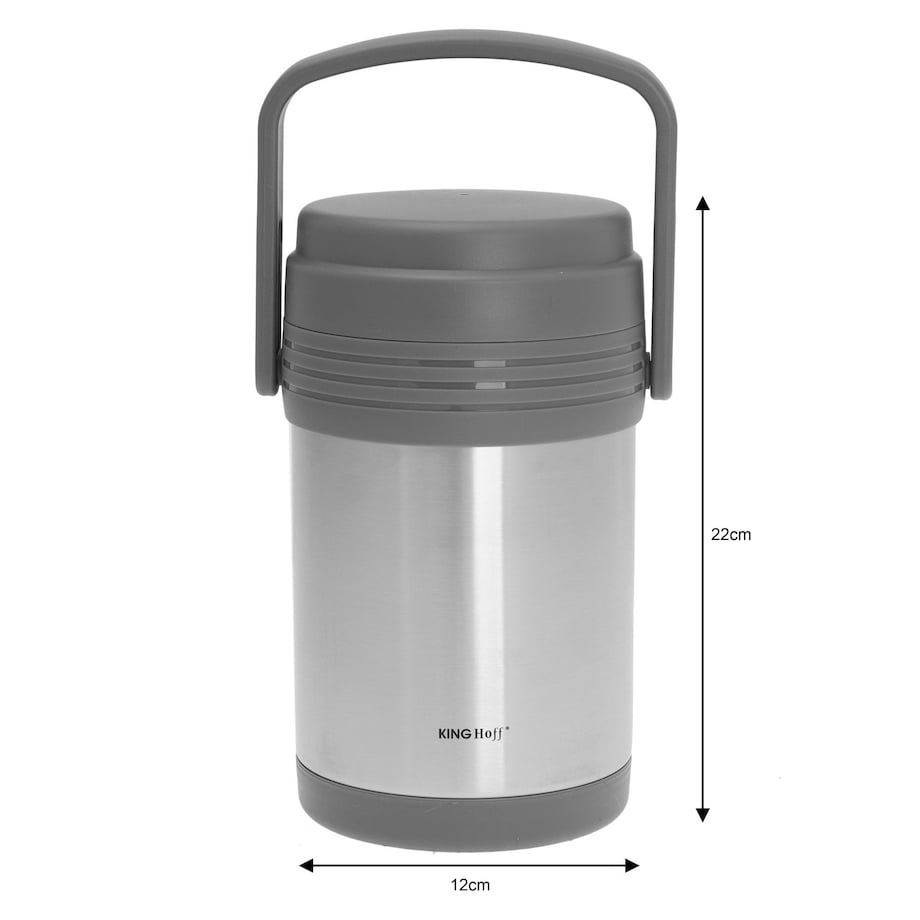 Termos obiadowy 1.5L stalowy z 3 pojemnikami KINGHOFF
