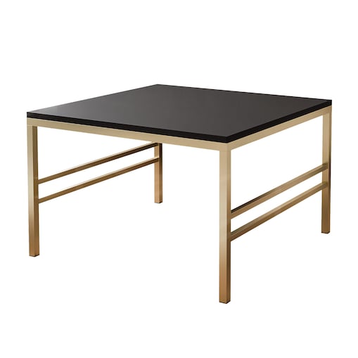 Stolik kawowy CZARNY blat, ZŁOTY stelaż 60cm FORMA