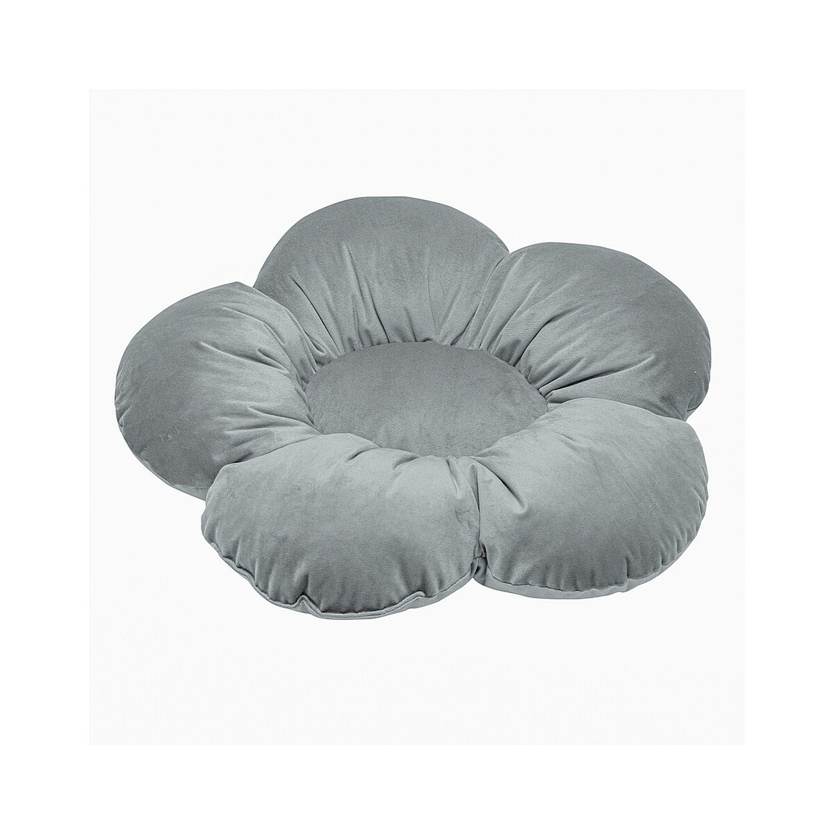 Poduszka kwiatek Mia, srebrzysty szary, 45 cm, Posh Velvet
