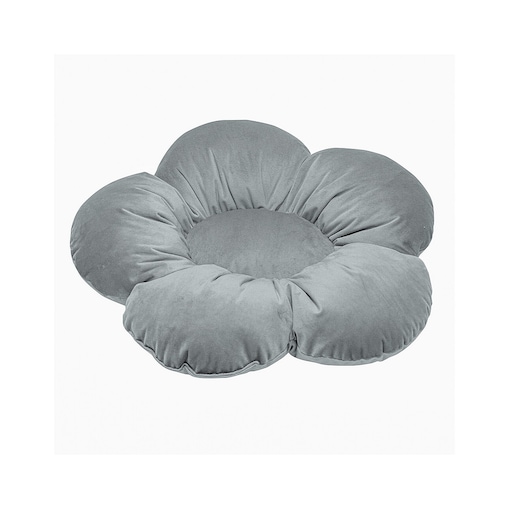 Poduszka kwiatek Mia, srebrzysty szary, 45 cm, Posh Velvet