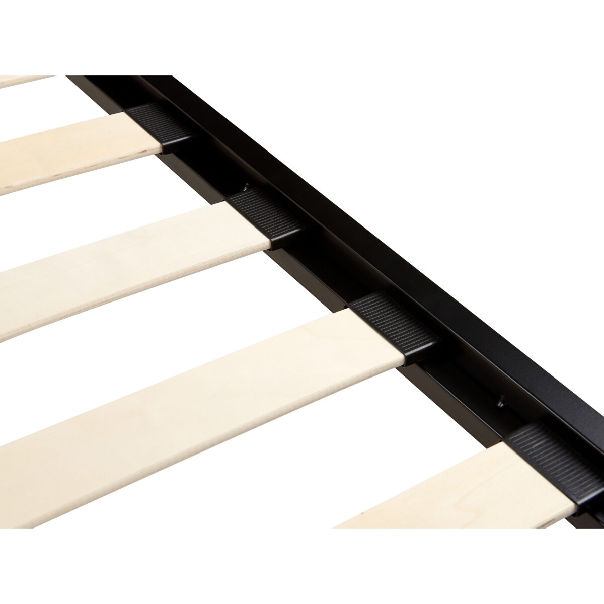 Łóżko metalowe 140 x 200 cm czarny z jasnobeżowym CLAMART