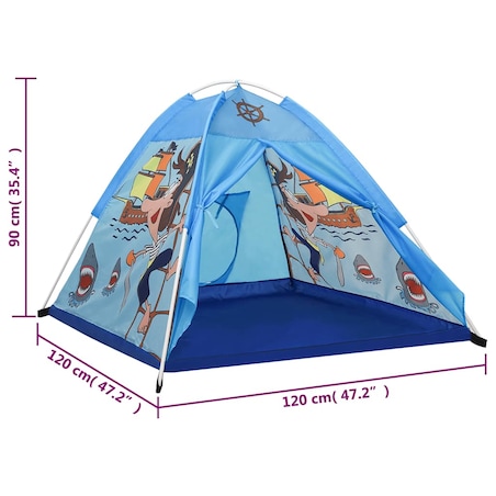 vidaXL Namiot do zabawy dla dzieci, niebieski, 120x120x90 cm
