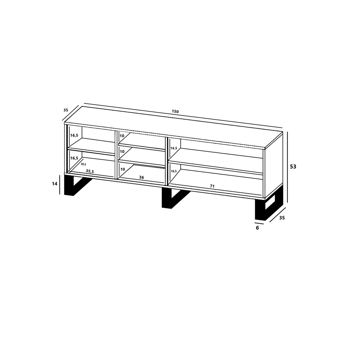 Szafka RTV Loft Nowoczesna Komoda RTV Loft 150 cm Dąb Wotan Grafit MAT
