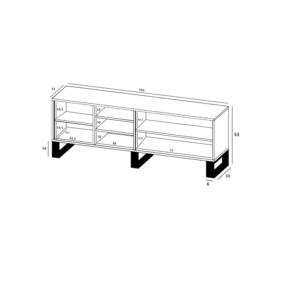 Szafka RTV Loft Nowoczesna Komoda RTV Loft 150 cm Dąb Wotan Grafit MAT