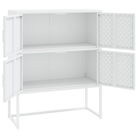 vidaXL Szafka, biała, 80x35x100 cm, stal