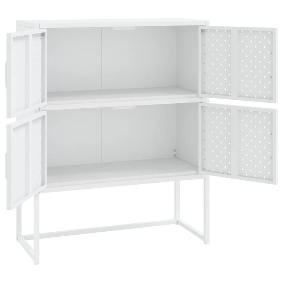 vidaXL Szafka, biała, 80x35x100 cm, stal