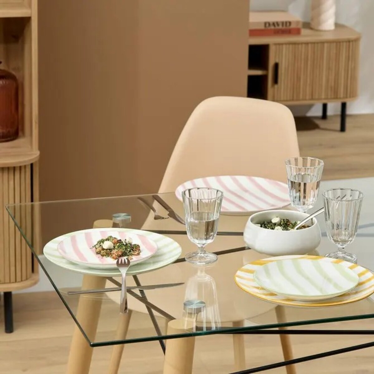 Komplet 6 talerzy deserowych, pudrowych, Charlie, 19 cm