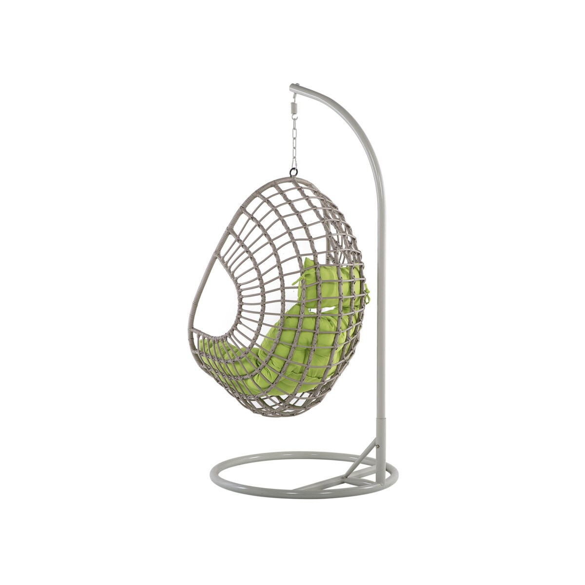 Fotel wiszący ze stojakiem z technorattanu beżowoszary ARPINO