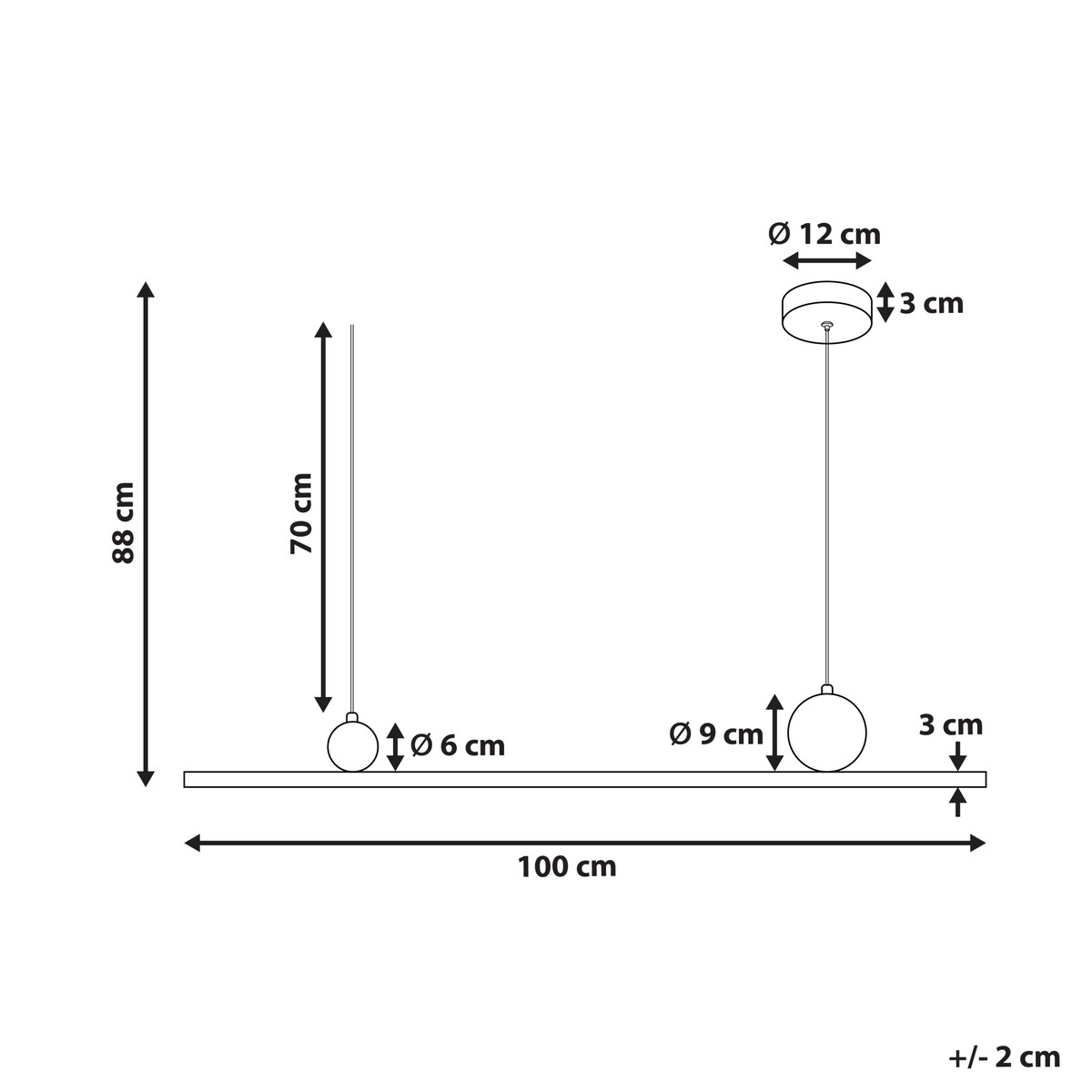 Lampa wisząca LED ALWAND Metal Złoty