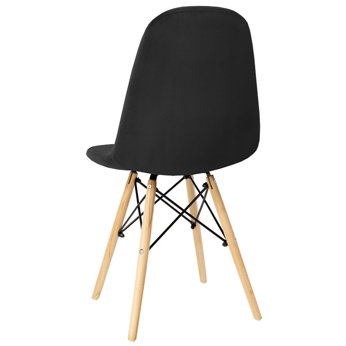 Krzesło tapicerowane skandynawskie nowoczesne welurowe czarne