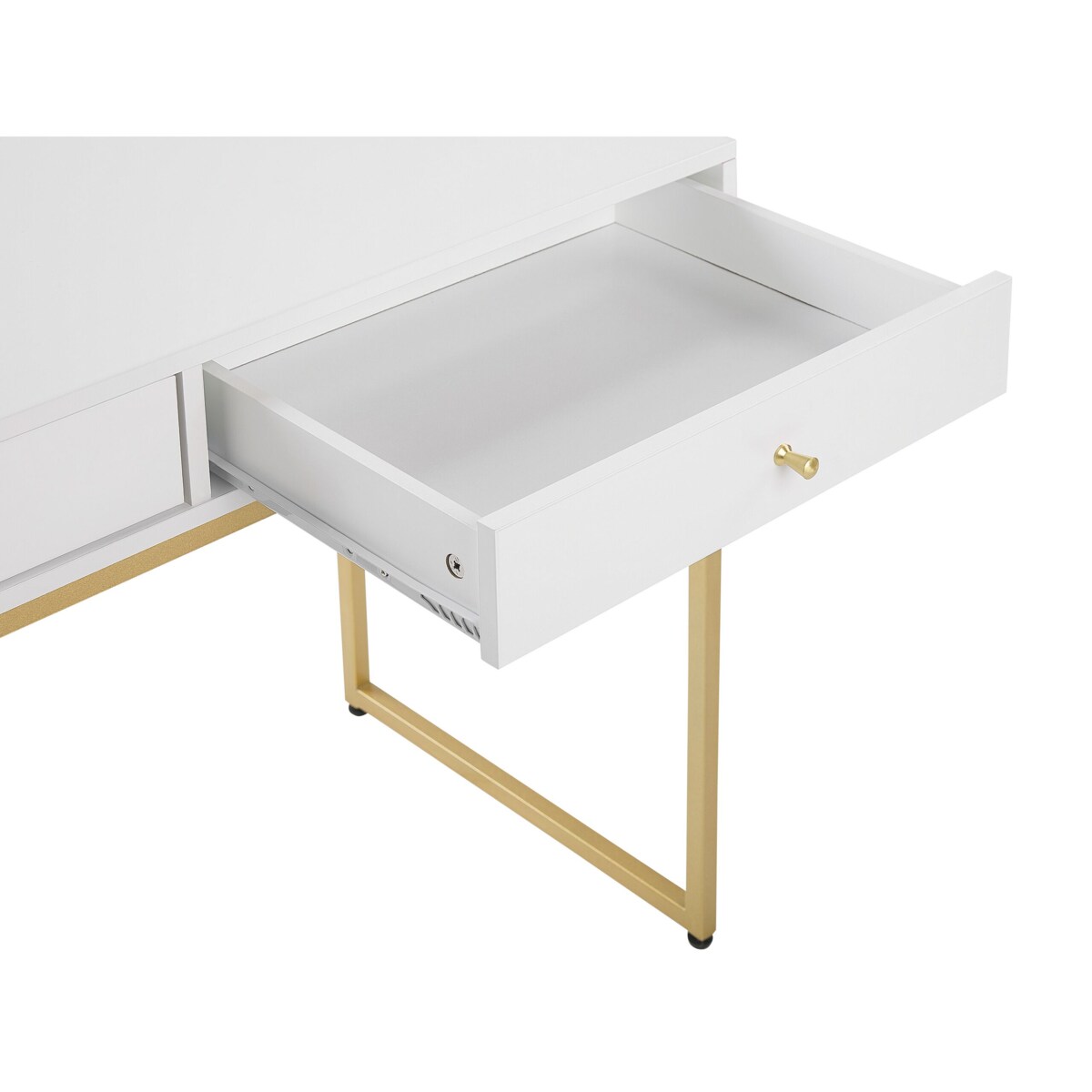 Biurko / Konsola 2 szuflady biało-złota DAPHNE