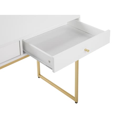 Biurko / Konsola 2 szuflady biało-złota DAPHNE