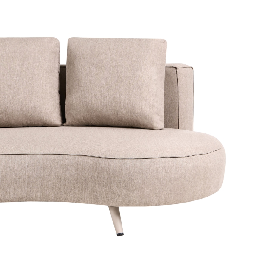 Sofa ogrodowa dla 3 osób PARORI Prawostronny Beżowy