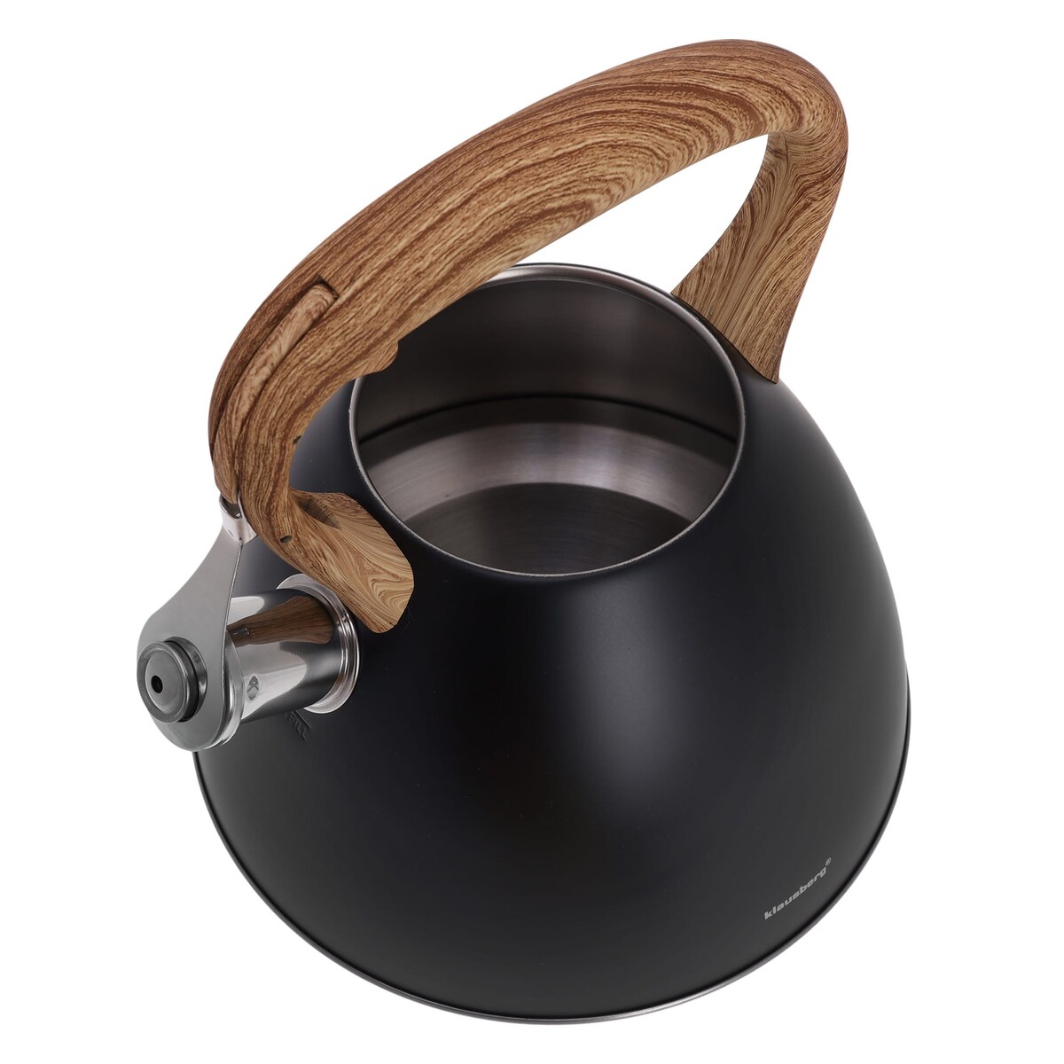 Czajnik stalowy z gwizdkiem lakierowany mat czarny 3.0L KLAUSBERG