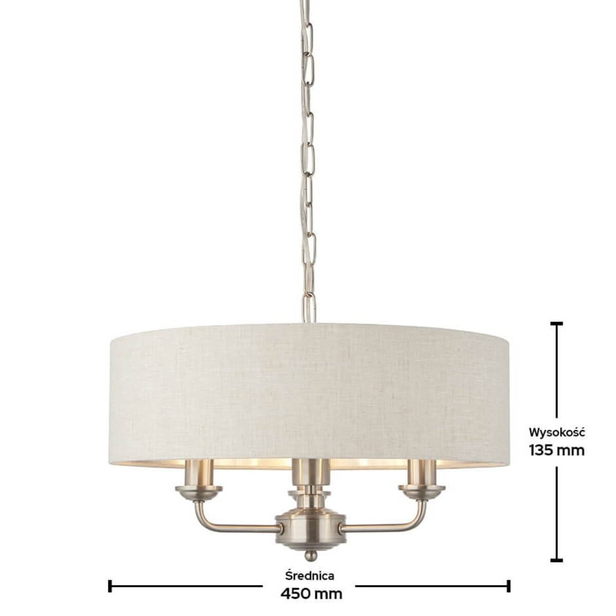 Żyrandol na łańcuchu Highclere 94361 Endon do jadalni chrom