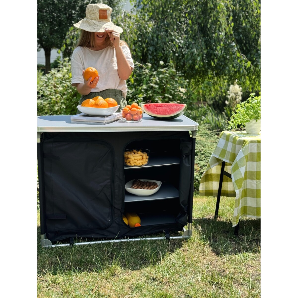 KUCHNIA TURYSTYCZNA SZAFKA stół składany ogrodowy torba KEMPINGOWY stolik