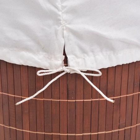 vidaXL Bambusowy kosz na pranie, okrągły, brązowy