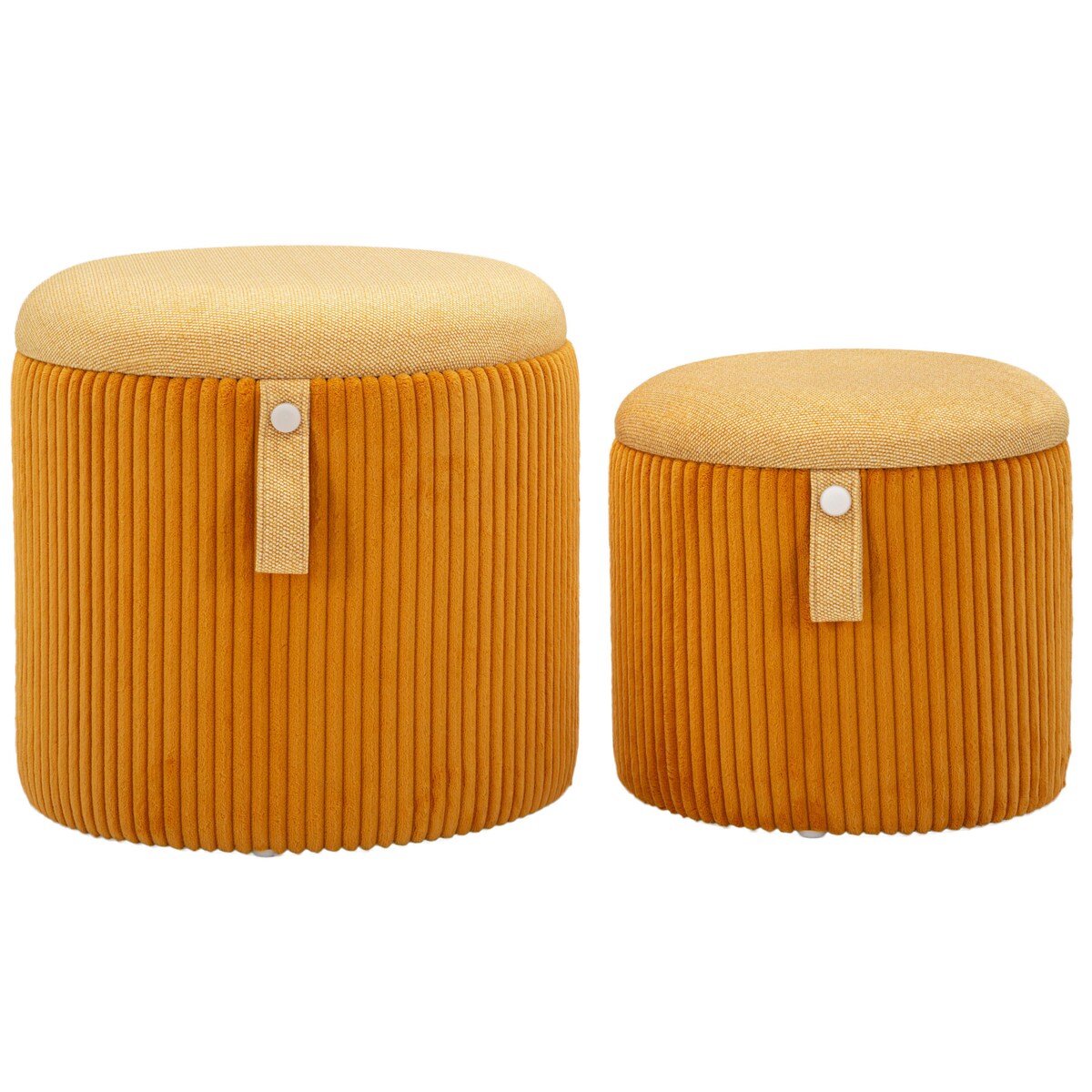 Zestaw puf ze schowkiem BOLZANO, Ø 38 cm, Ø 32 cm