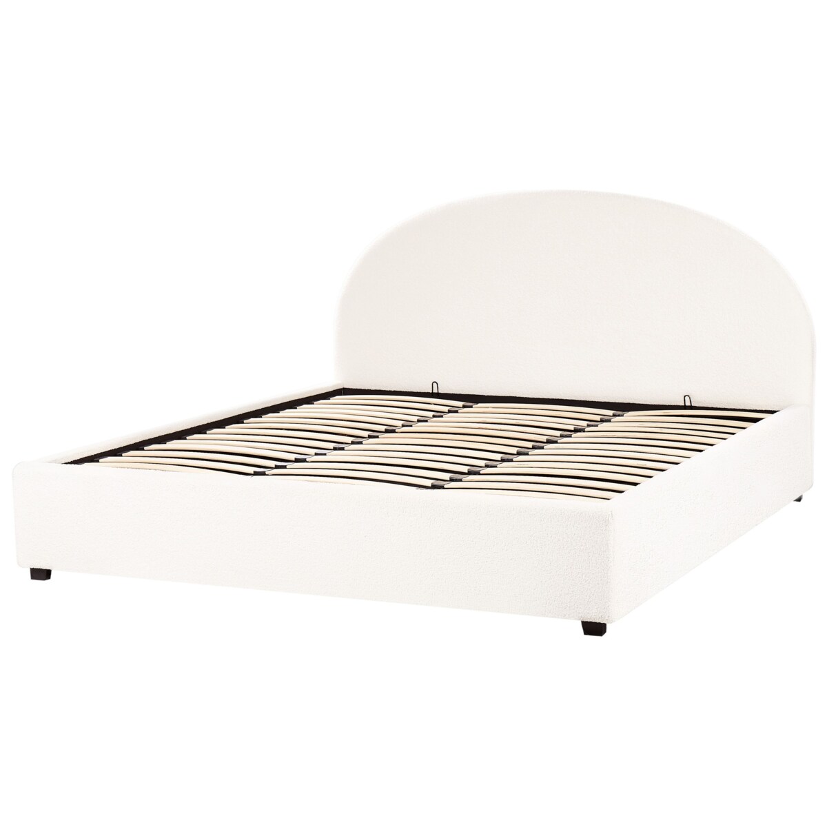 Łóżko z pojemnikiem boucle 180 x 200 cm złamana biel VAUCLUSE