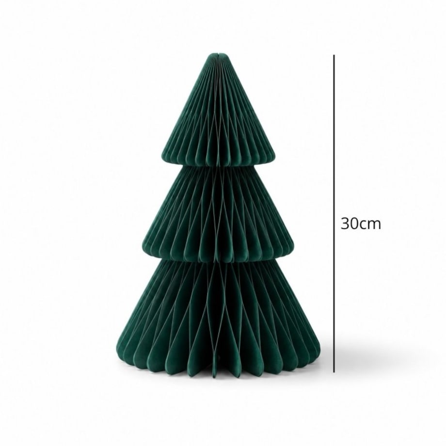 Papierowa dekoracja choinka Bożonarodzeniowa składana, zielona 30cm WOZ63