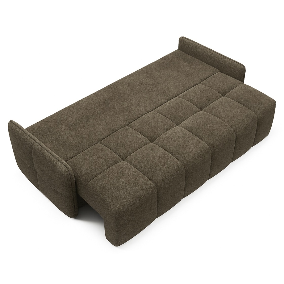 Kanapa z funkcją spania EMILI, obita tkaniną Abriamo, kolor taupe