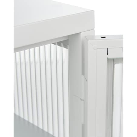 Szafka trzydrzwiowa metalowa ze szklaną gablotą biała DEVON