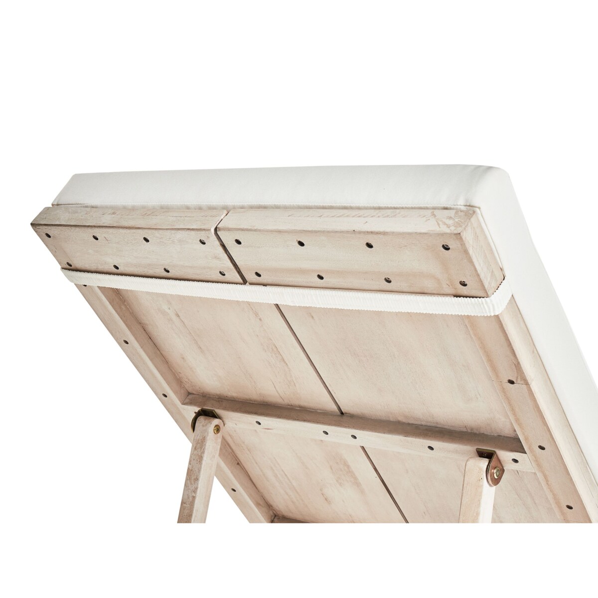 Leżak Drewno akacjowe Złamana biel AZZANELLO