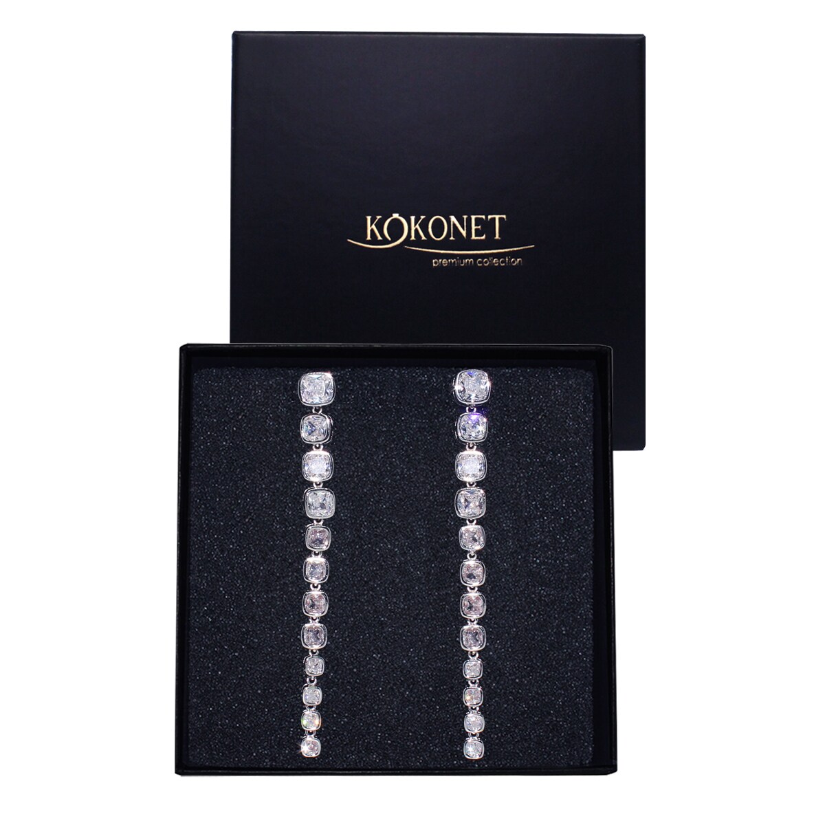 Długie kolczyki efektowne zjawiskowe ozdobne swarovski JAKOŚĆ wiszące ślub