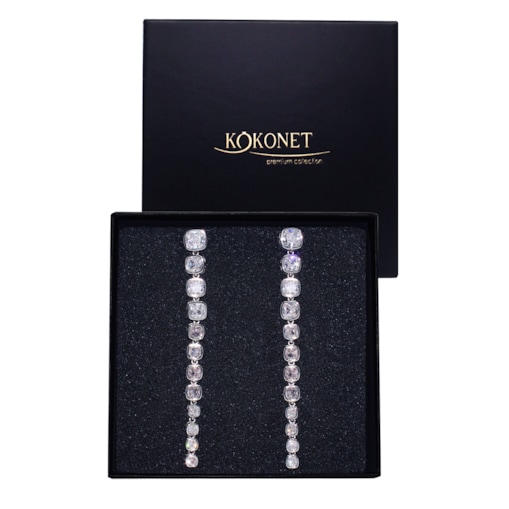 Długie kolczyki efektowne zjawiskowe ozdobne swarovski JAKOŚĆ wiszące ślub