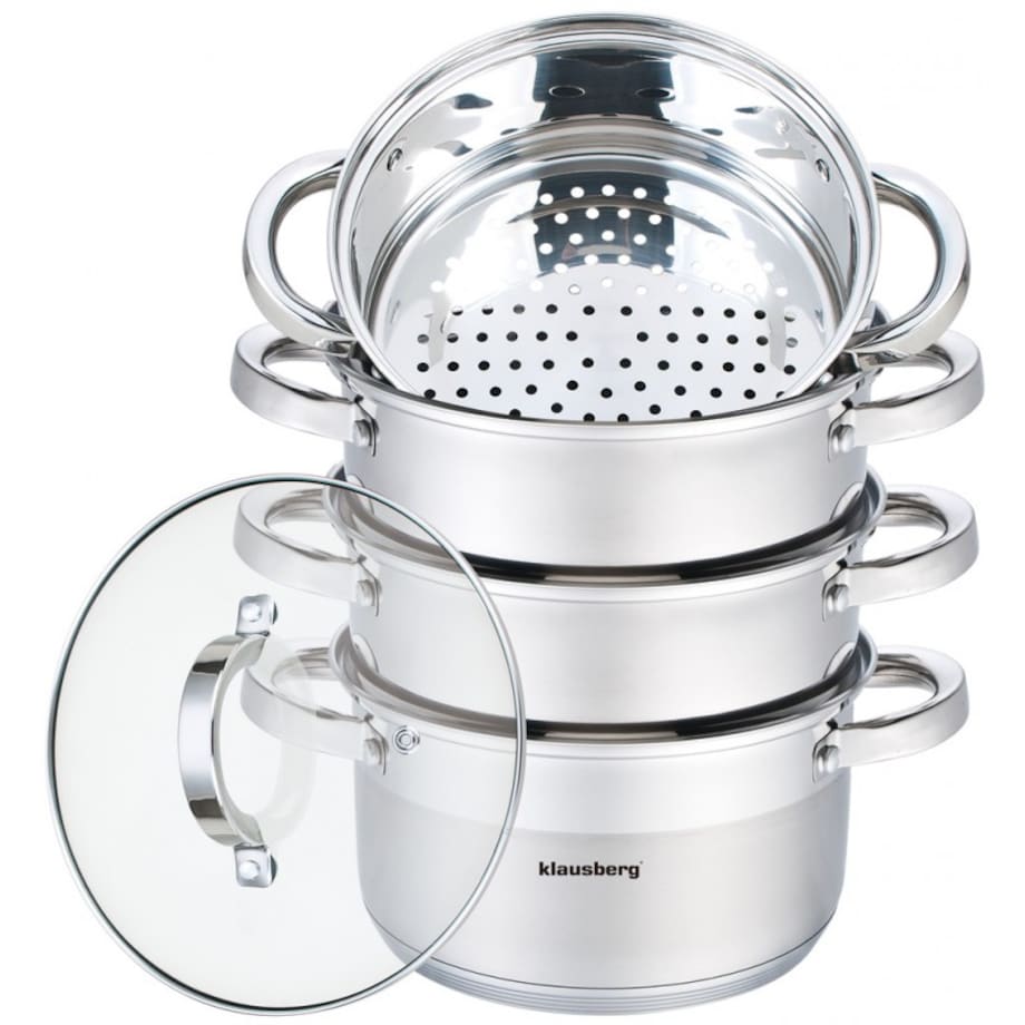 Zestaw garnków do gotowania na parze 22cm 5 ele garnki parowar KLAUSBERG