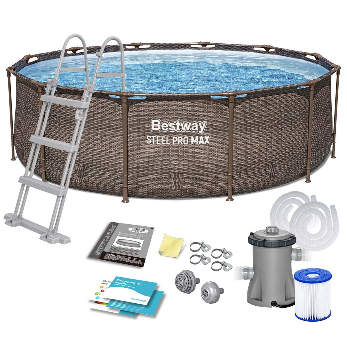 Basen ogrodowy stelażowy 366x100cm Bestway 10w1