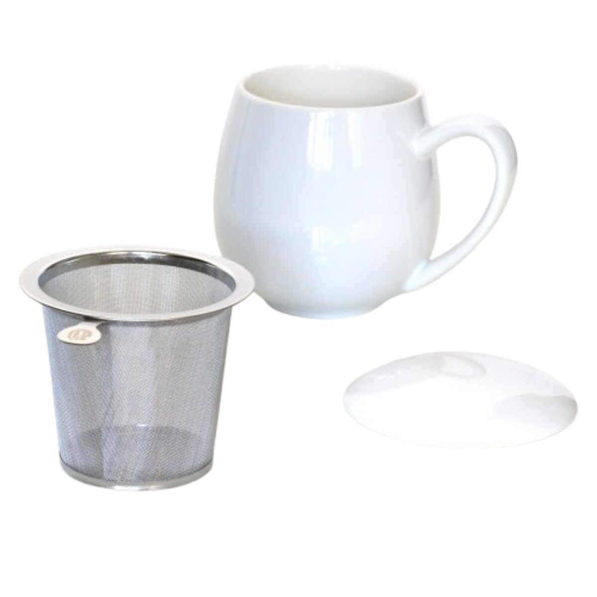 Kubek z zaparzaczem i pokrywką biały - idealny zestaw do przygotowania herbaty, perfekcyjny podarunek prezent dla mamy, taty, babci, dziadka