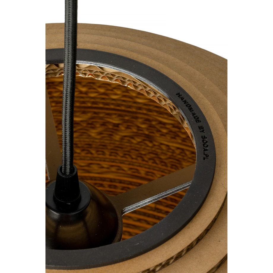 Okrągła ekologiczna lampa wisząca z tektury - SFERA 45