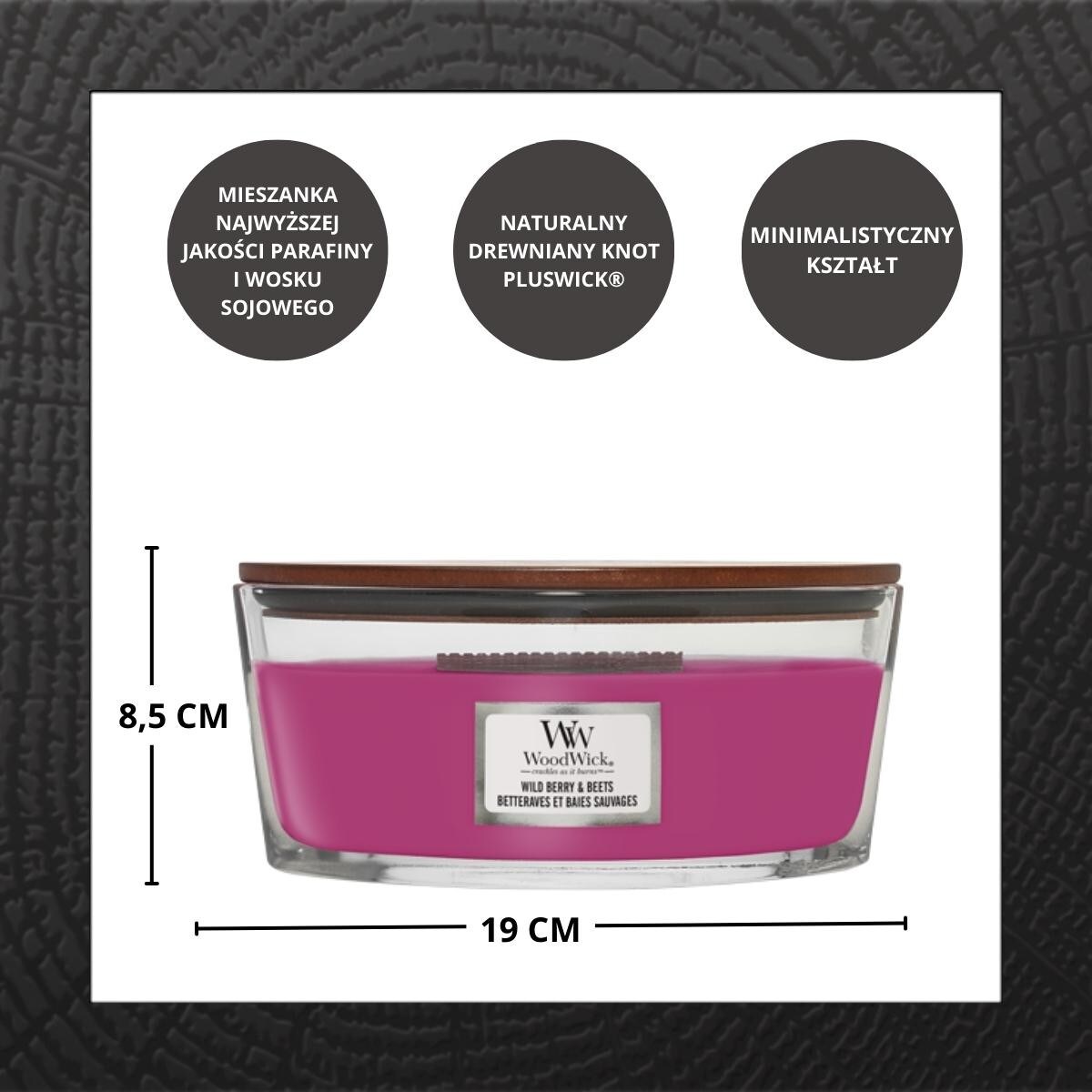 WoodWick świeca Elipsa WILD BERRY & BEETS